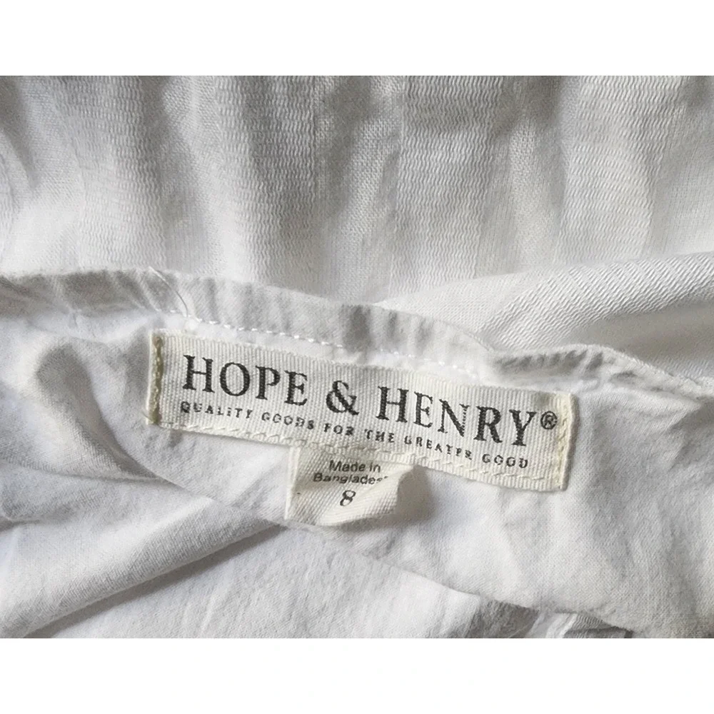 Hope & Henry Girls Sz 8 Lined Midi Dress Organic Cotton Button Down